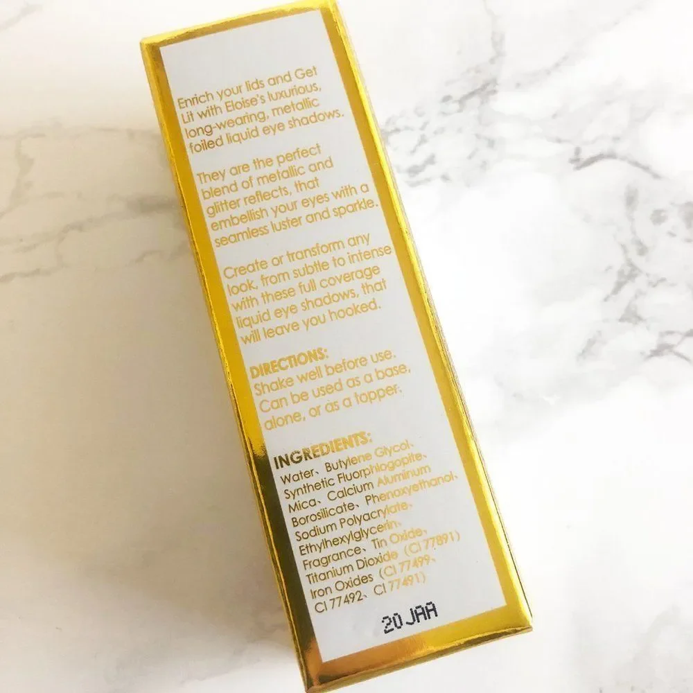 NIB Eloise Cosmetics GET LIT Metallic Foiled Liquid Eyeshadow in Pure Gold